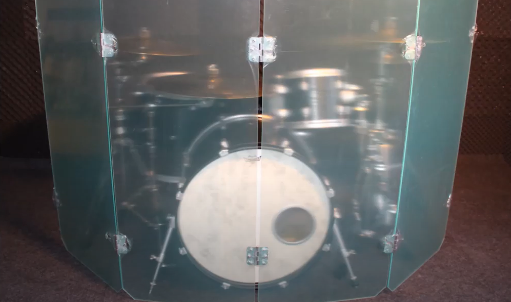 drum shield with hinges