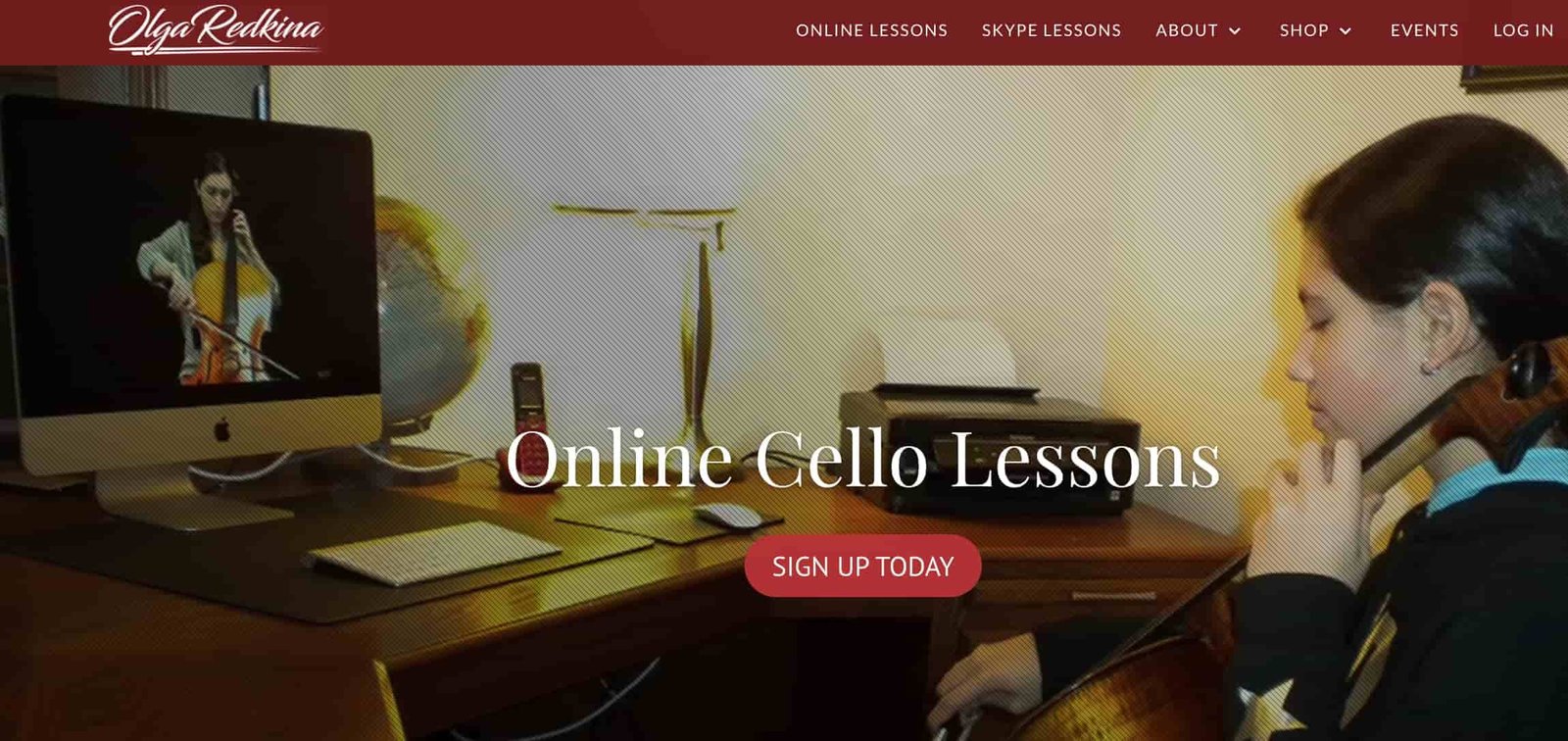 Olga Redkina online cello lessons